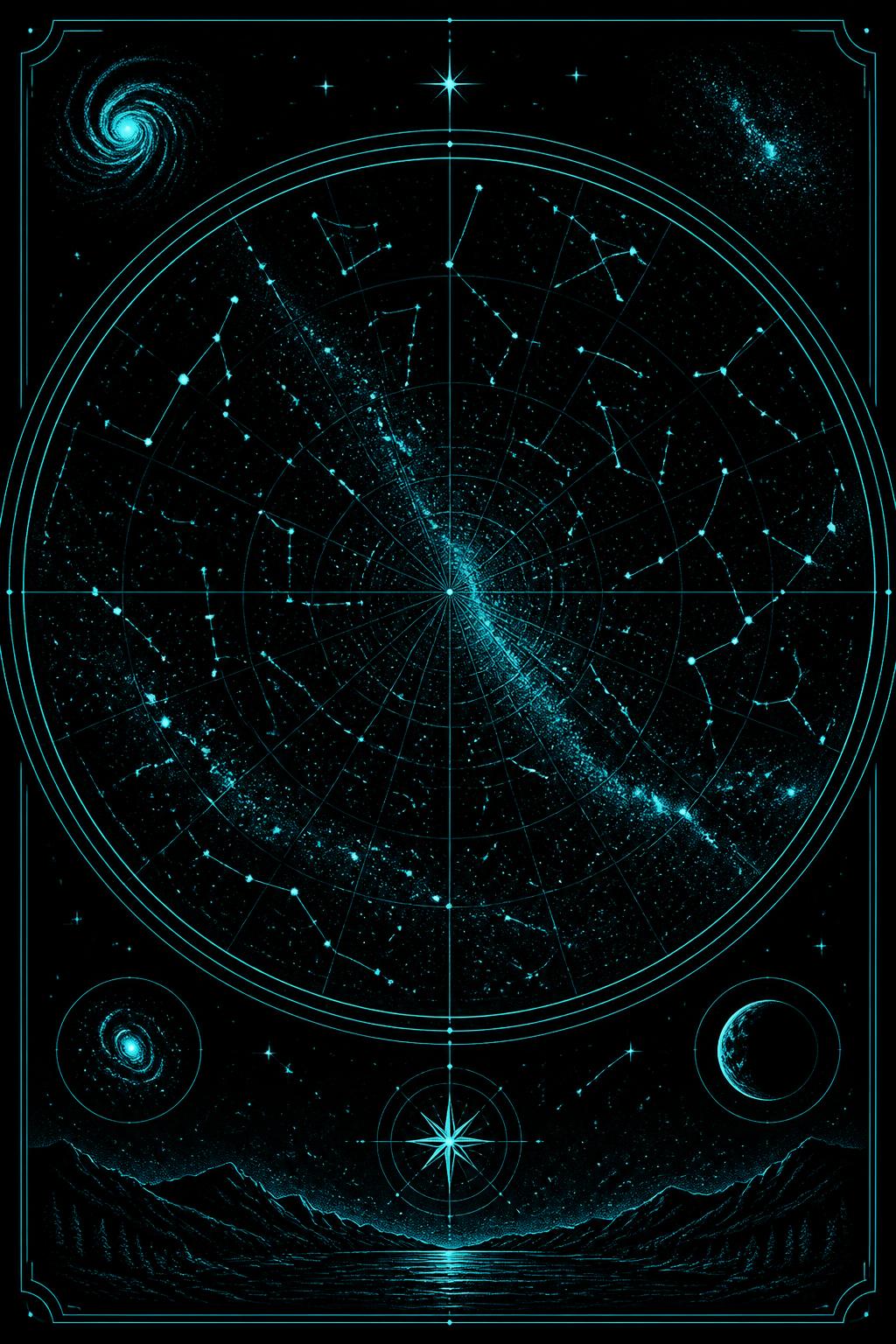 Northern Atlas — glow-in-the-dark poster