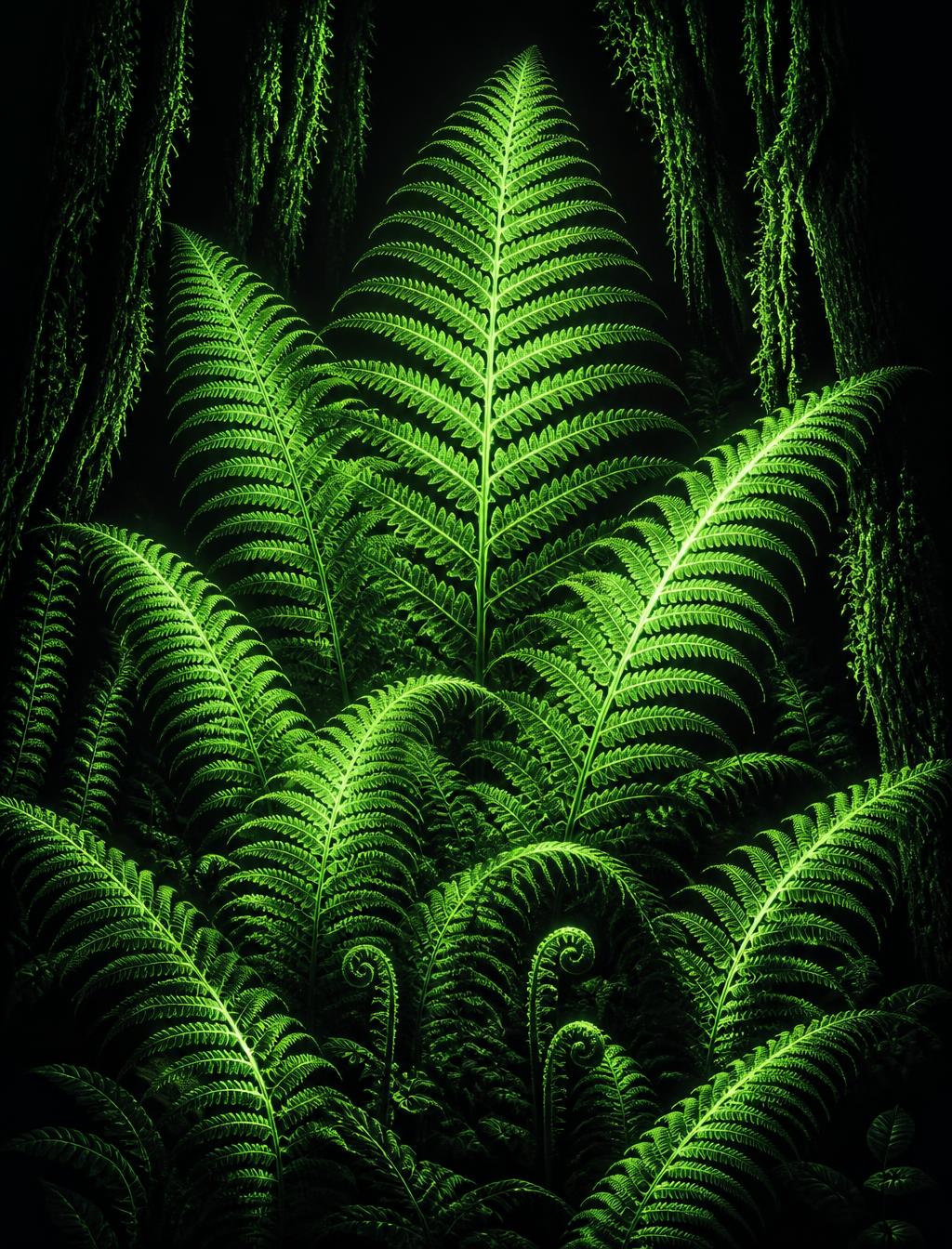 Fern Cathedral — glow-in-the-dark poster