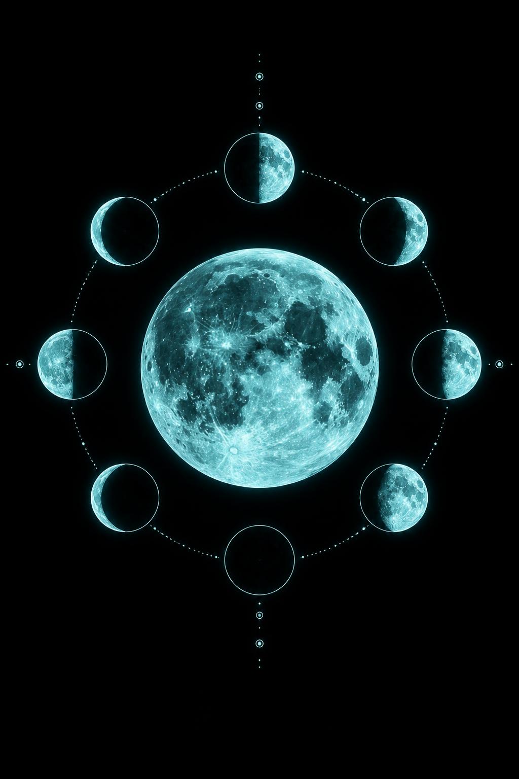 Lunar Cycle — glow-in-the-dark poster