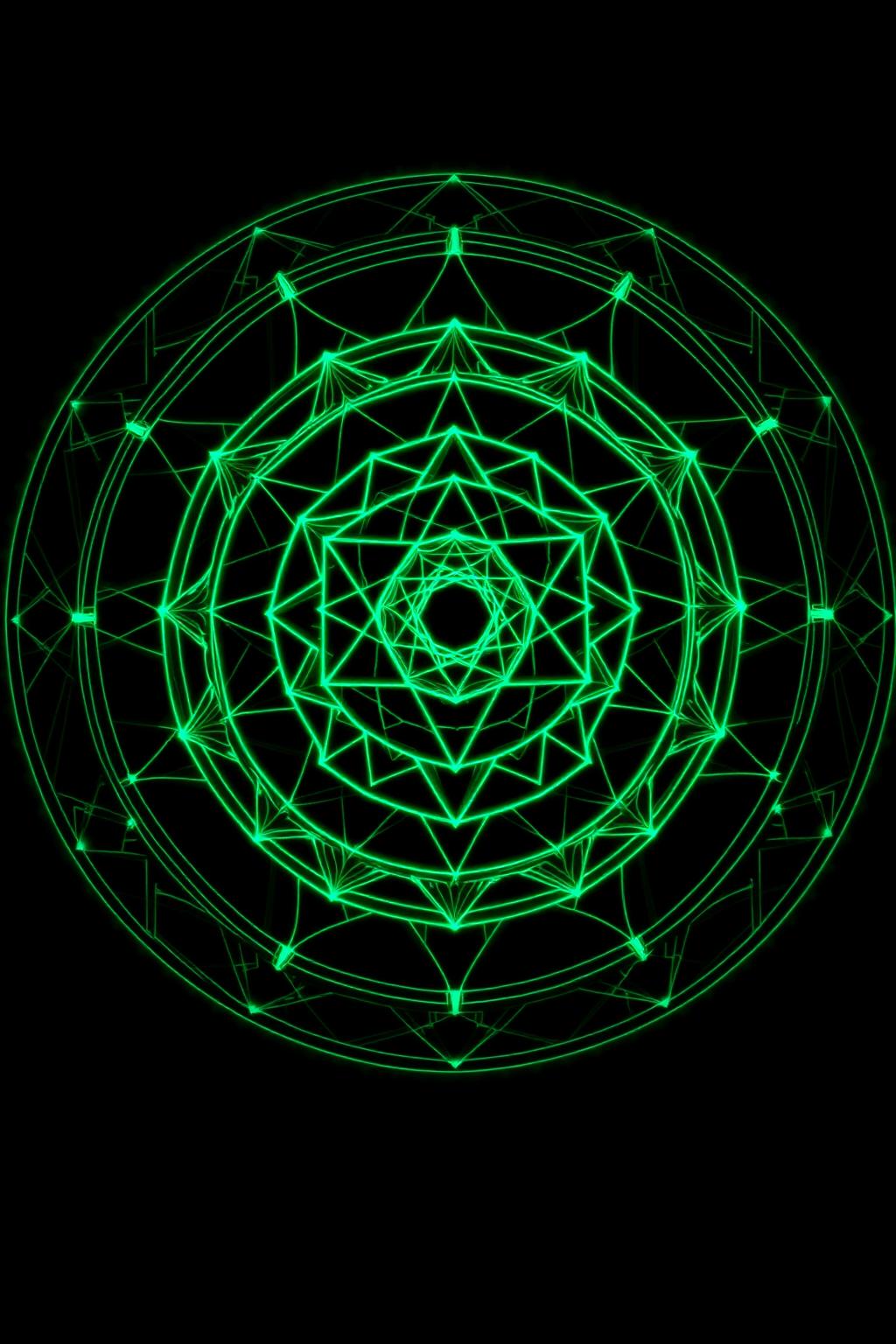 Phosphor Mandala — glow-in-the-dark poster