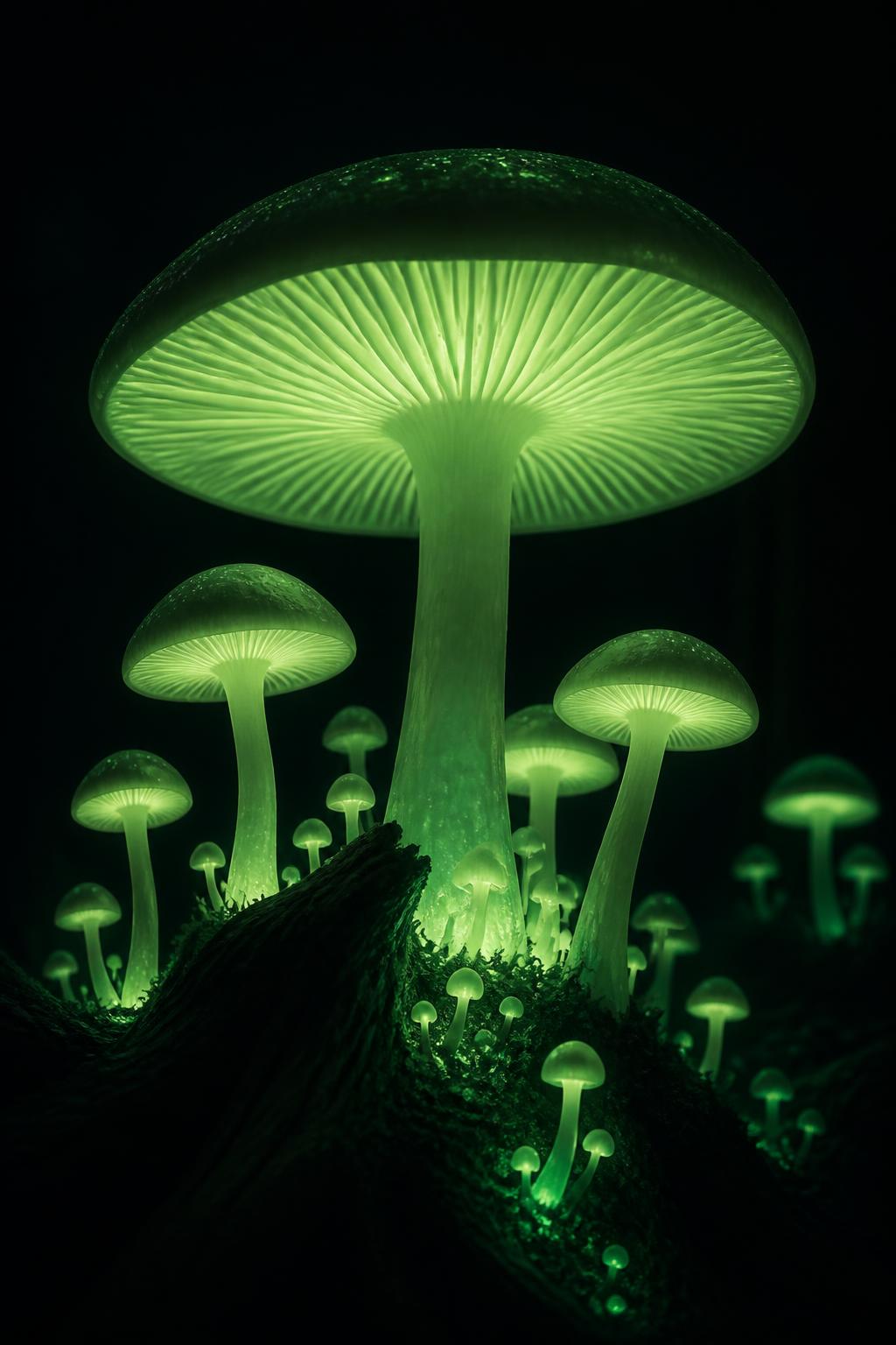 Mycelium Bloom — glow-in-the-dark poster