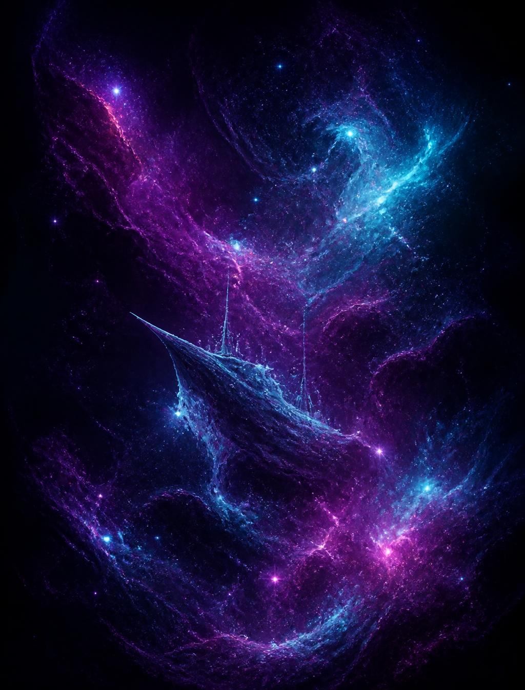 Nebula Vessel — glow-in-the-dark poster