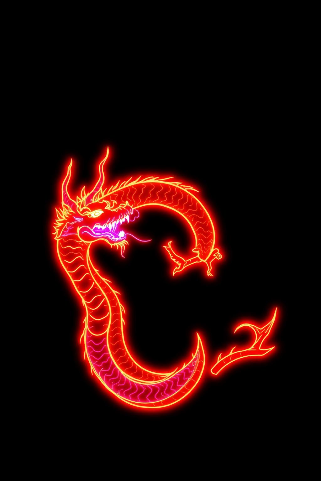 Neon Dragon — glow-in-the-dark poster
