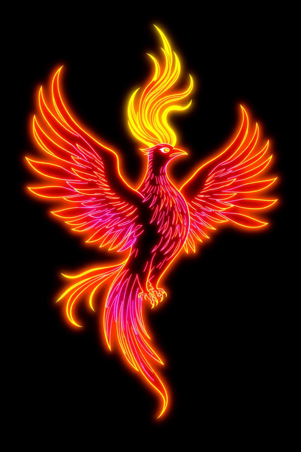 Neon Phoenix — glow-in-the-dark poster
