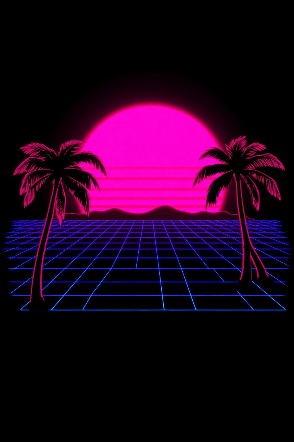 Neon Horizon — glow-in-the-dark poster