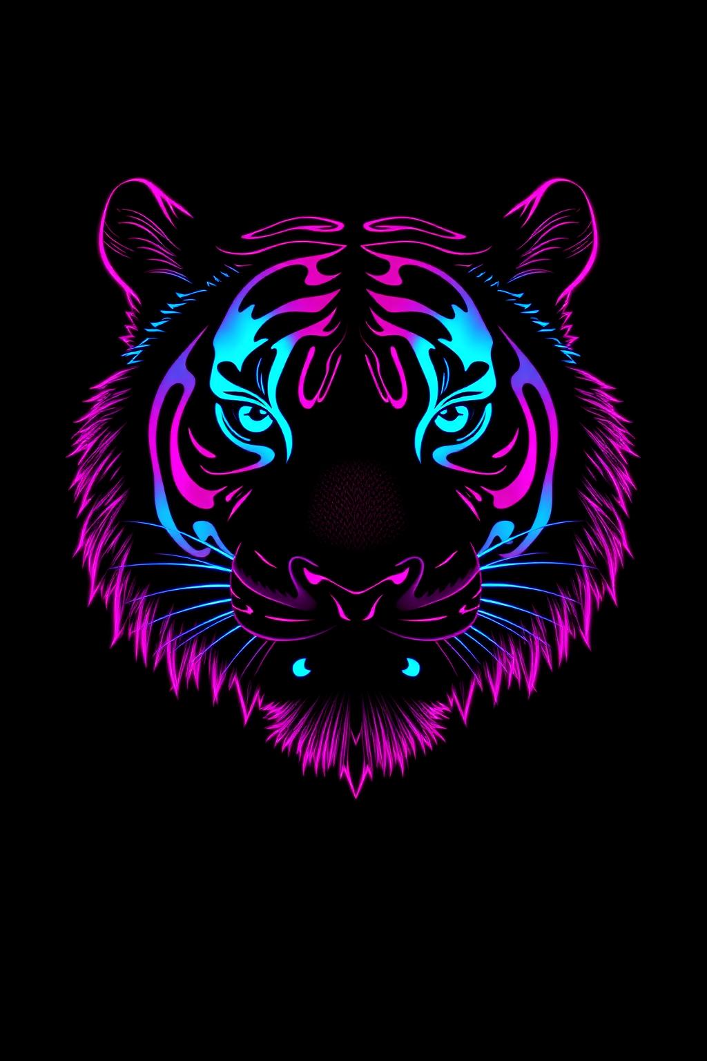 Neon Tiger — glow-in-the-dark poster