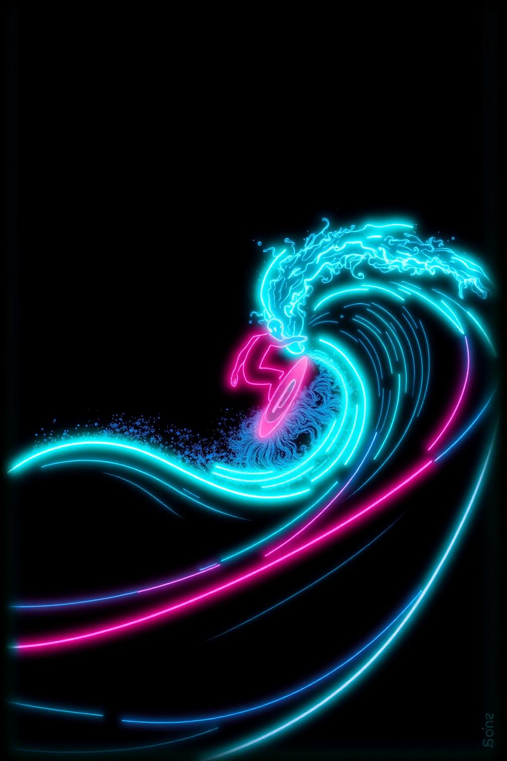 Neon Swell — glow-in-the-dark poster