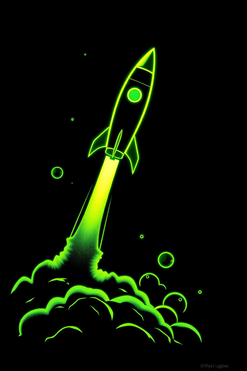Launch Sequence — glow-in-the-dark poster